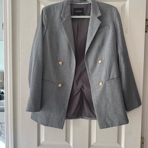 Banana Republic Women's Boyfriend Space Gray Blazer